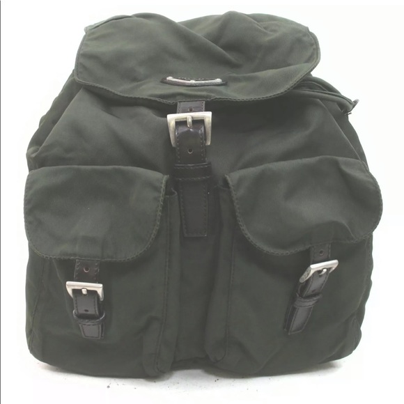 Prada Back Pack Olive Nylon 839637 - Picture 2 of 16